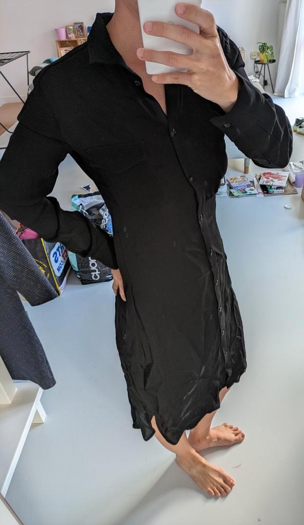 Middellange luchtige jurk maat XS, Kleding | Dames, Jurken, Nieuw, Maat 34 (XS) of kleiner, Zwart, Ophalen of Verzenden