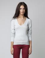Grijze Vhals trui van Bershka - Maat medium, Kleding | Dames, Verzenden, Grijs