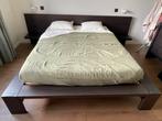 Tweepersoonsbed hout 160x200, Ophalen, Gebruikt, Hout