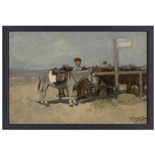 Stand d'ânes sur la plage de Scheveningen - Anton Mauve, Antiquités & Art, Art | Peinture | Classique, Envoi