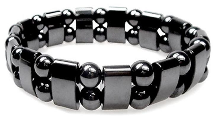 Hematite unisex rekbare armband - magnetisch - NIEUW, Handtassen en Accessoires, Armbanden, Nieuw, Overige materialen, Zwart, Verzenden