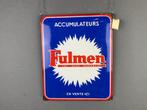 Origineel oud Fulmen accu’s Emaille reclamebord 31X38cm 1960, Enlèvement, Utilisé, Panneau publicitaire