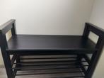 HEMNES Bank met schoenenrek, zwartbruin, 85x32x65 cm, Ophalen, Gebruikt