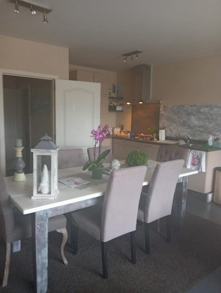 Eettafels en 6 stoelen, Huis en Inrichting, Tafels | Eettafels, Ophalen, Overige materialen, Gebruikt, 100 tot 150 cm