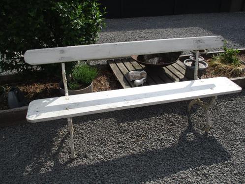 tuinbank met gietijzeren poten., Tuin en Terras, Tuinbanken, Gebruikt, Metaal, Ophalen