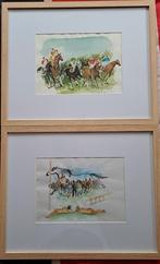 SAVERYS Willy "Waregem Koerse" 2 aquarellen, Ophalen of Verzenden