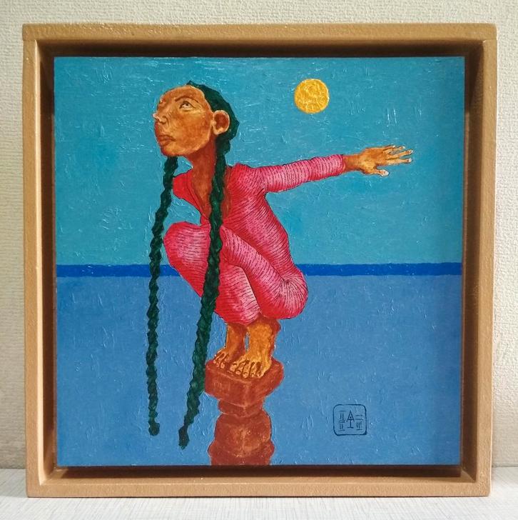 "Zeemeermin" Origineel schilderij, Antiek en Kunst, Kunst | Schilderijen | Modern, Verzenden