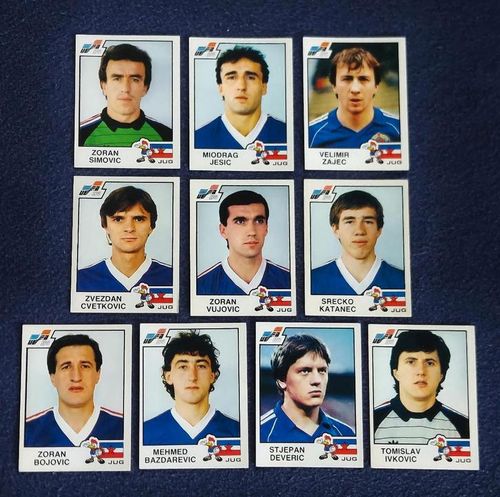 10 versch. Panini stickers voetbal 'Euro 1984 - Joegoslavië', Hobby en Vrije tijd, Stickers en Plaatjes, Nieuw, Meerdere stickers