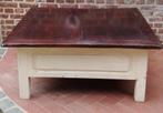 Oerdegelijke salon, speel tafel massief tropisch hout, Ophalen, Gebruikt, Kersenhout, Vierkant