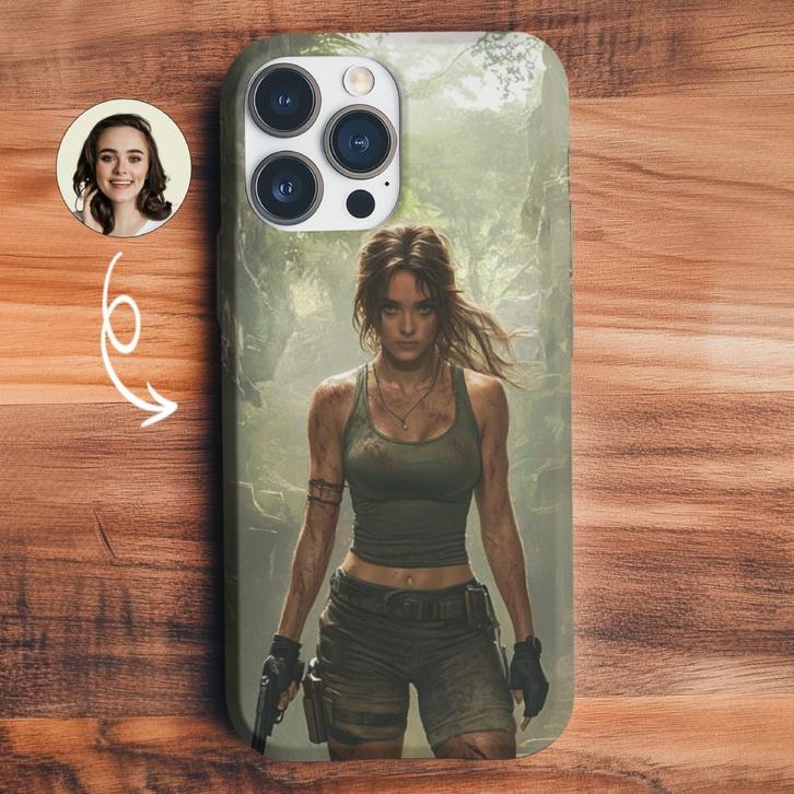 Coque telephone personnalisée photo – Style Lara Croft, Telecommunicatie, Mobiele telefoons | Hoesjes en Screenprotectors | Apple iPhone