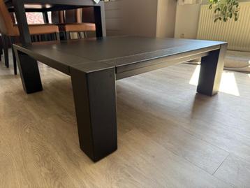(set) Eiken salontafel en bijhorende hoektafel wengé beschikbaar voor biedingen