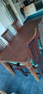 Eikenhouten eettafel met 6 stoelen, Huis en Inrichting, Ophalen, Zo goed als nieuw