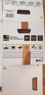40 cartons déménagement 50 et 70L et petits + dérouleur, Ophalen, Zo goed als nieuw