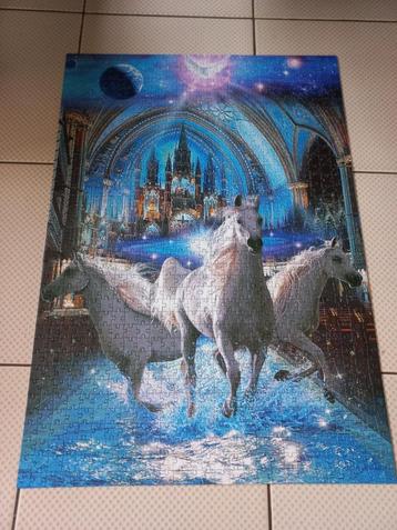 CLEMENTONI paardenpuzzel, Ophalen of Verzenden, 500 t/m 1500 stukjes, Zo goed als nieuw, Legpuzzel
