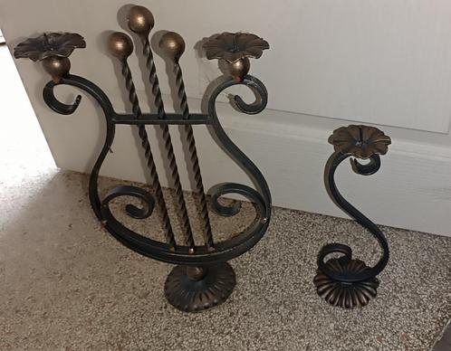 Bougeoirs en fer forgé - NEUFS, Huis en Inrichting, Woonaccessoires | Kandelaars en Kaarsen, Nieuw, Metaal, Ophalen of Verzenden