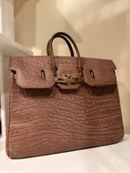 Prachtige grote lederen handtas in olifant print, Ophalen of Verzenden, Zo goed als nieuw, Handtas