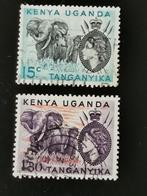 Kenya-Ouganda-Tang. 1954 - La reine Elisabeth II et éléphant, Timbres & Monnaies, Animal et Nature, Affranchi, Enlèvement ou Envoi
