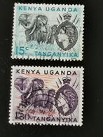 Keny-Uganda-Tang. 1954 - Queen Elisabeth II en olifant, Ophalen of Verzenden, Gestempeld, Dier of Natuur