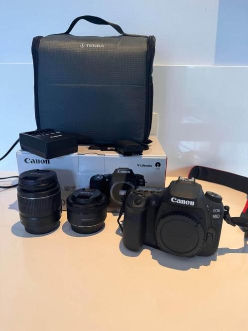 Canon 90D spiegelreflex camera + EF-S18-55mm + EF 50mm G/1.8, Audio, Tv en Foto, Fotocamera's Digitaal, Zo goed als nieuw, Spiegelreflex