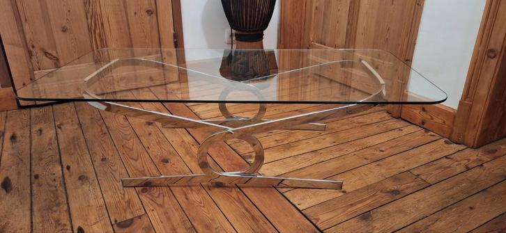 Table basse vintage, Huis en Inrichting, Tafels | Salontafels, Minder dan 50 cm, 50 tot 100 cm, 100 tot 150 cm, Rechthoekig, Glas