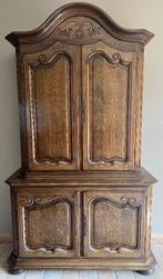 Vitrinekast, Ophalen, 100 tot 150 cm, Eikenhout, 150 tot 200 cm