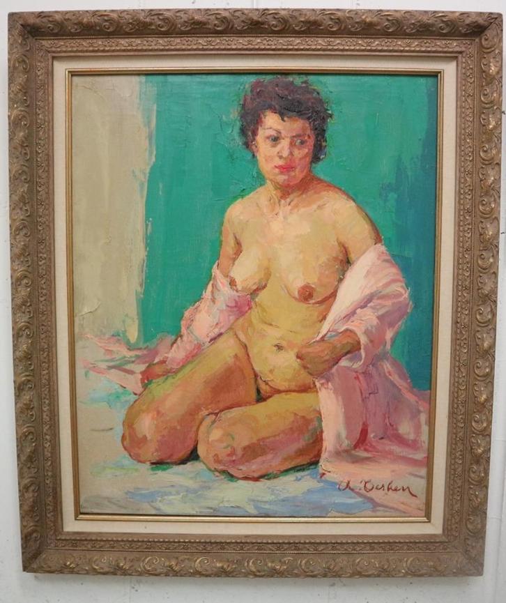 Albert TERKEN, de naaktpose, Antiek en Kunst, Kunst | Schilderijen | Klassiek, Ophalen