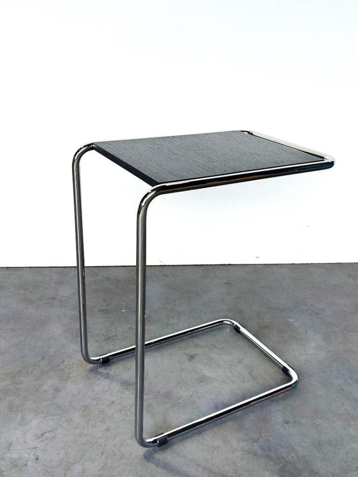 GT530 Gispen | hoogglans chroom-zwart | nette staat, Huis en Inrichting, Tafels | Bijzettafels, Gebruikt, Rechthoekig, Metaal of Aluminium