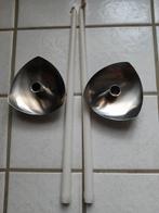 Mooie kaarshouders, 2 stuks, roestvrij staal, Antiek en Kunst, Ophalen of Verzenden