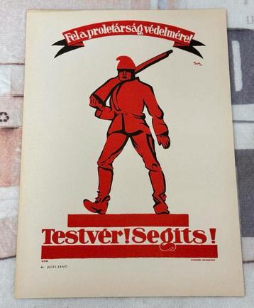 Vintage Antieke Poster Hongarije Hungary origineel Testver! beschikbaar voor biedingen