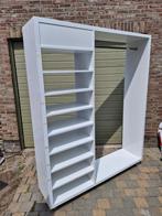 Stevige Witte houten Winkelkast op wielen met kleerhanger !, Gebruikt, 50 tot 100 cm, Met hangruimte, 150 tot 200 cm