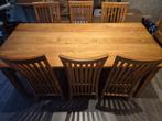 tafel met stoelen, Huis en Inrichting, Tafels | Eettafels, Gebruikt, 100 tot 150 cm, Teakhout, Ophalen of Verzenden