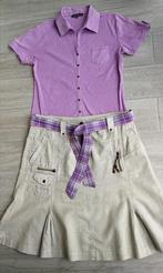 Jupe d'été - Yessica + T-shirt - Cassis - taille 42, Yessica, Beige, Porté, Taille 42/44 (L)