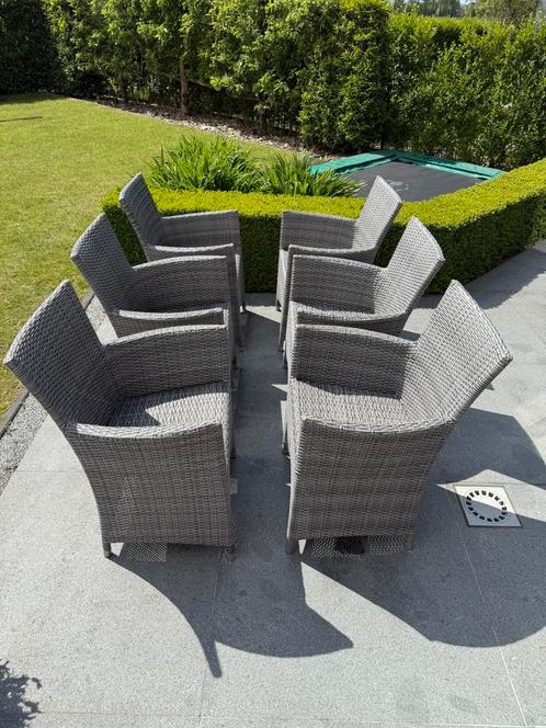Moderne Wicker tuinstoelen 6 stuks (zo goed als nieuw), Tuin en Terras, Tuinsets en Loungesets, Zo goed als nieuw, Tuinset, Wicker