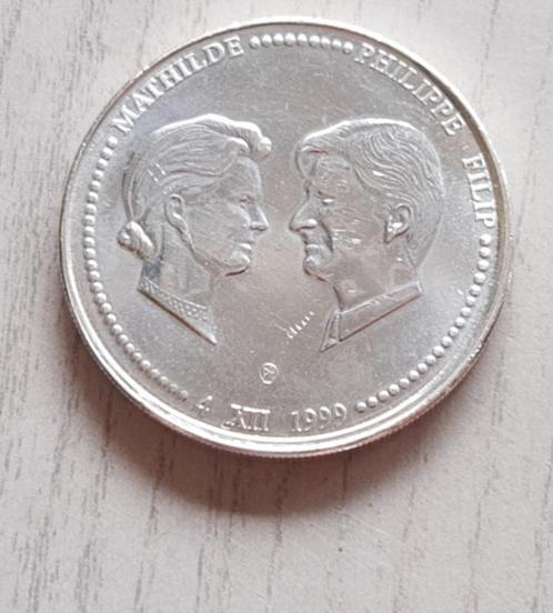 België 250 frank 1999 Zilver0.925 Huwelijk Philip & Mathilde, Postzegels en Munten, Munten | België, Losse munt, Zilver, Zilver
