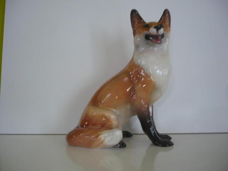 Groot beeld van een vos Ronzan Italy, Verzamelen, Beelden en Beeldjes, Gebruikt, Dier, Ophalen of Verzenden