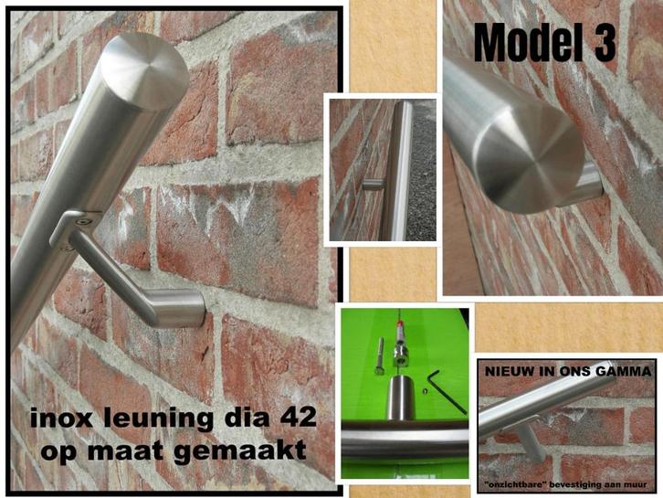 Uw inox trapleuning OP MAAT - rvs leuning - inox leuningen, Bricolage & Construction, Échelles & Escaliers, Neuf, Escalier, 4 mètres ou plus