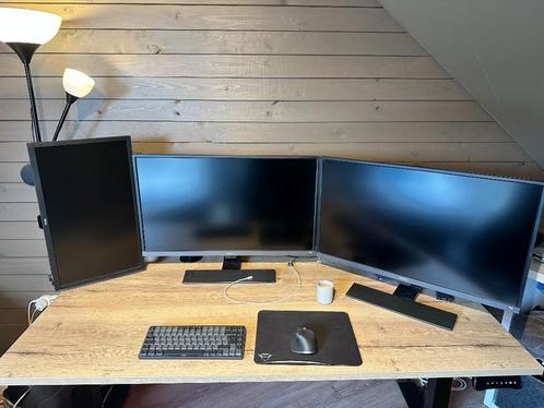 3-monitor setup in nieuwstaat – 2x 4K BenQ EW3270U + 1x BenQ, Computers en Software, Monitoren, Zo goed als nieuw, DisplayPort