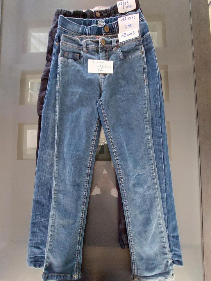 LOT DE 3 JEANS 12/13 ans, Kinderen en Baby's, Kinderkleding | Kinder-kledingpakketten, Gebruikt, Ophalen