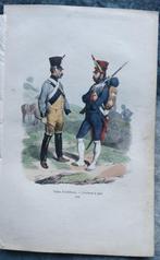 Gravure van de artillerietrein en de voetartillerie 1e emp, Ophalen of Verzenden, Landmacht, Foto of Poster