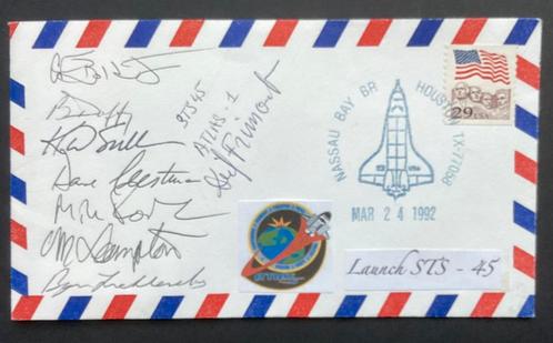 Gesigneerde cover van STS - 45  DIRK FRIMOUT, Collections, Aviation, Comme neuf, Carte, Photo ou Gravure, Enlèvement ou Envoi