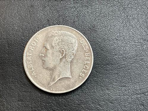 Belgie : ZILVER 1 Bef FR mooie patine AlbertI-1912, Postzegels en Munten, Munten | België, Zilver, Verzenden