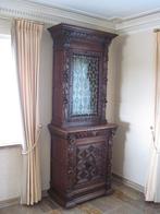 Antieke kast met glas-in-lood deur, Antiek en Kunst, Antiek | Meubels | Kasten, Ophalen