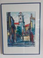 Ville Franche,,,aquarelle, Van den Kerchove,peintre belge, Antiek en Kunst, Kunst | Litho's en Zeefdrukken, Ophalen