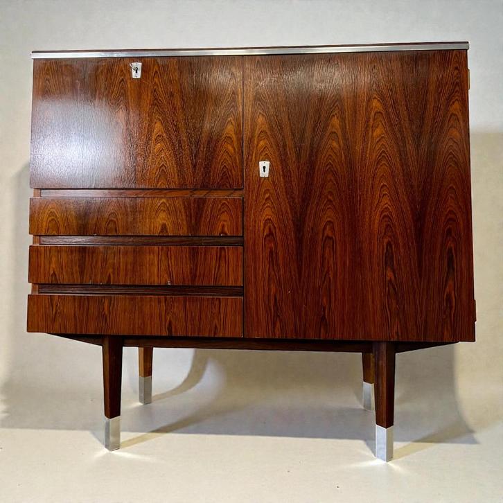 Vintage palissander kast / barkast / cupboard, Kinderen en Baby's, Kinderkamer | Commodes en Kasten, Gebruikt, Kast, Ophalen of Verzenden