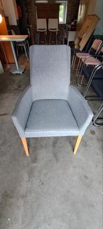 Fauteuil en tissu gris clair Chris Dekimpe, Ophalen, Zo goed als nieuw, Grijs, Hout