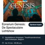 Eonarium Genesis Lichtshow Antwerpen 2 tickets 10/11 - 17u30, Tickets en Kaartjes, Theater | Overige, Twee personen, November