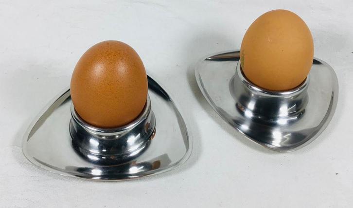 Alessi Alfra set vintage design inox eierdop houder, Verzamelen, Retro, Huis en Inrichting, Ophalen of Verzenden