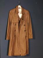 Cognac lederen lange mantel, Ophalen, Nieuw, Maat 38/40 (M), Bruin
