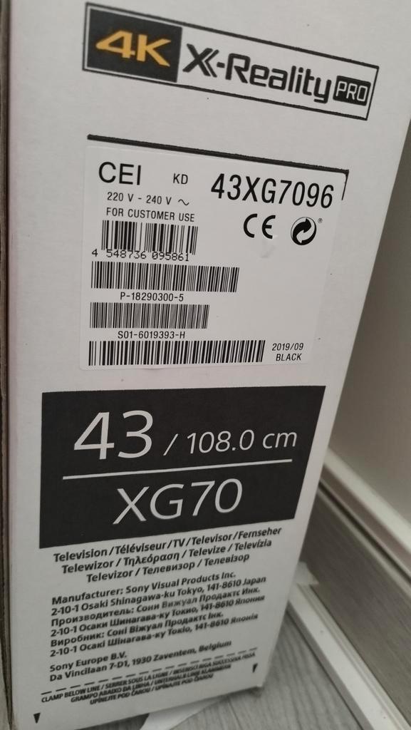 Tv Sony KD-43XG7096, Audio, Tv en Foto, Televisies, LED, 100 cm of meer, Sony, Smart TV, Ophalen