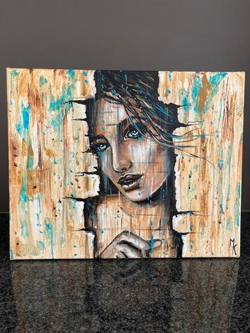 Origineel mysterieus schilderij Mk Art beschikbaar voor biedingen